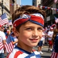 thumbnail image 4 of Qjidjing Turban Head Wrap, Wide Headband, Patriotic USA Flag Printed Non Slip Soft Fabric Bandana, for Daily Yoga, Sports Workout, 4th of July Casual Outfit, 4 of 7