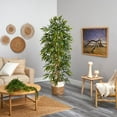 thumbnail image 3 of Nearly Natural T3055 6 ft. Artificial Bamboo Tree with Handmade Jute & Cotton Basket, Green, 3 of 4