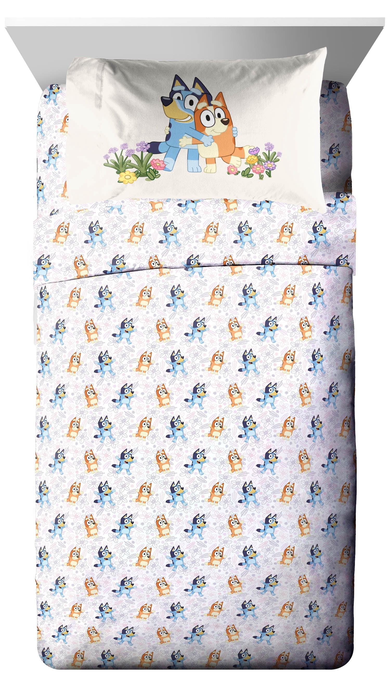 Bluey Garden 3 Piece Twin Size Kids Sheet Set