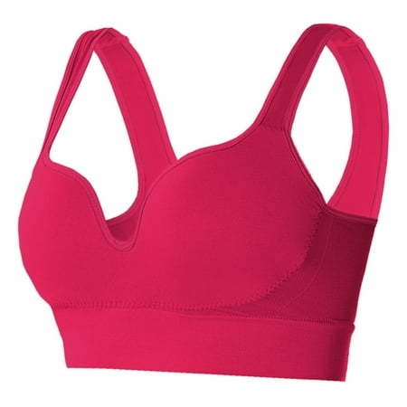 Summer Savings: Women Sport Bra  Sujetador deportivo para mujer  Women s Large Size Push-Up Yoga Fitness Running Shockproof Sports Bra SOPATENOR Hot Pink XL