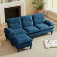 thumbnail image 3 of Soscana Sectional Sofa with Storage Ottoman,3 Seater L Shaped Couch,Modern Comfy Sofa for Living Room Apartment Office Studio,Blue, 3 of 9