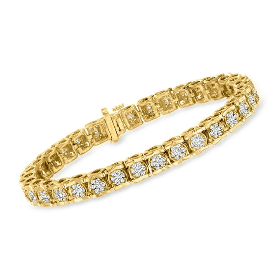 Ross-Simons 3.00 ct. t.w. Diamond Tennis Bracelet in 18kt Gold Over Sterling, Women's, Adult