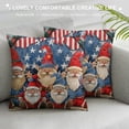 thumbnail image 3 of Chilfamy July 4th Patriotic Cute Truck Gnome Plaid Decorative Throw Pillow Cases Sofa Cushion Covers for Couch Bedroom Living Room Car Home Decor 24x24in, 3 of 5