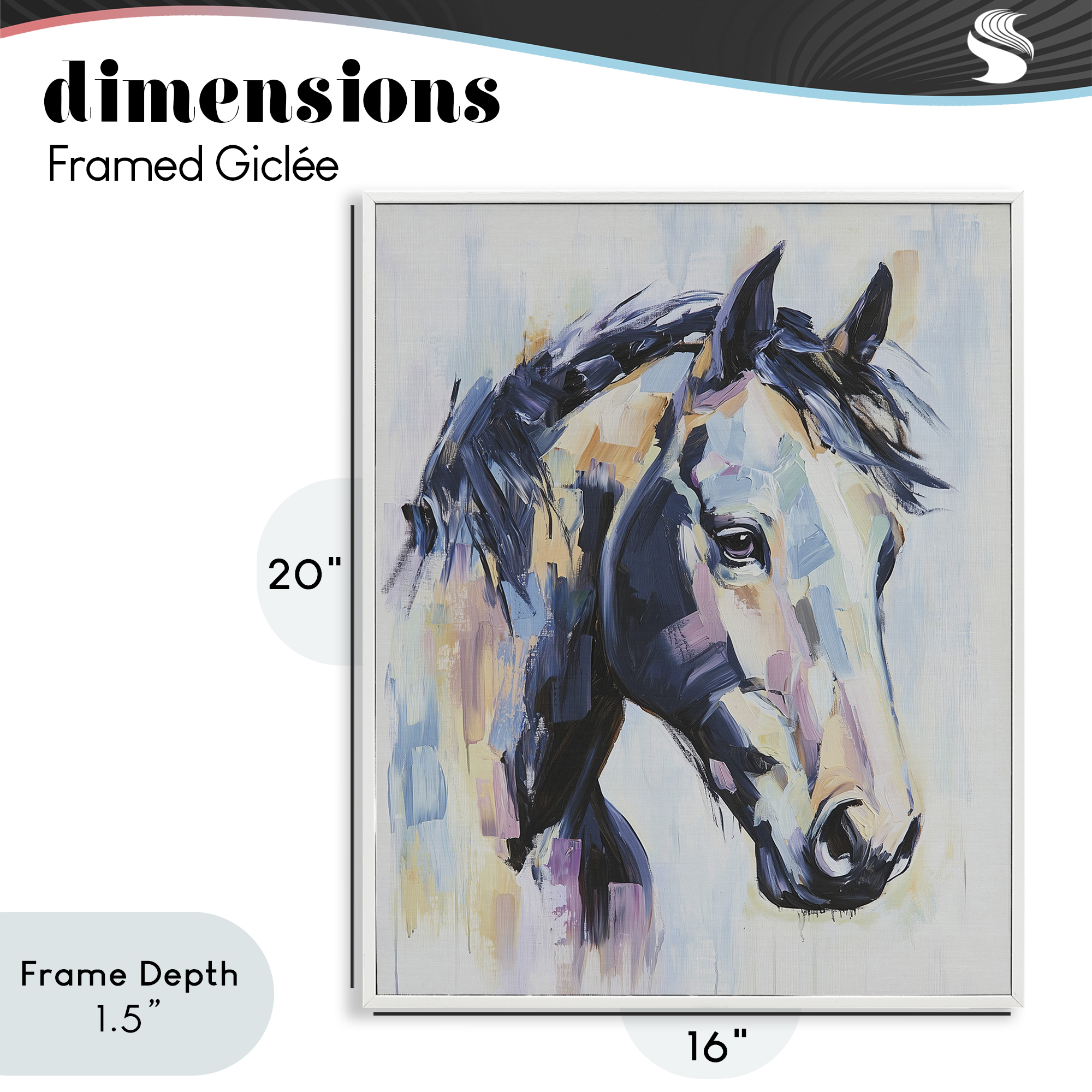 Stupell Industries Vivid Equine Portrait White Framed Giclee Art, design by Svetlana Aleynikova
