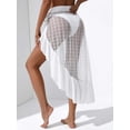 thumbnail image 2 of ZAFUL Women Leisure Flounces Tie Side Beach Checked Mesh Sarong White One Size, 2 of 7