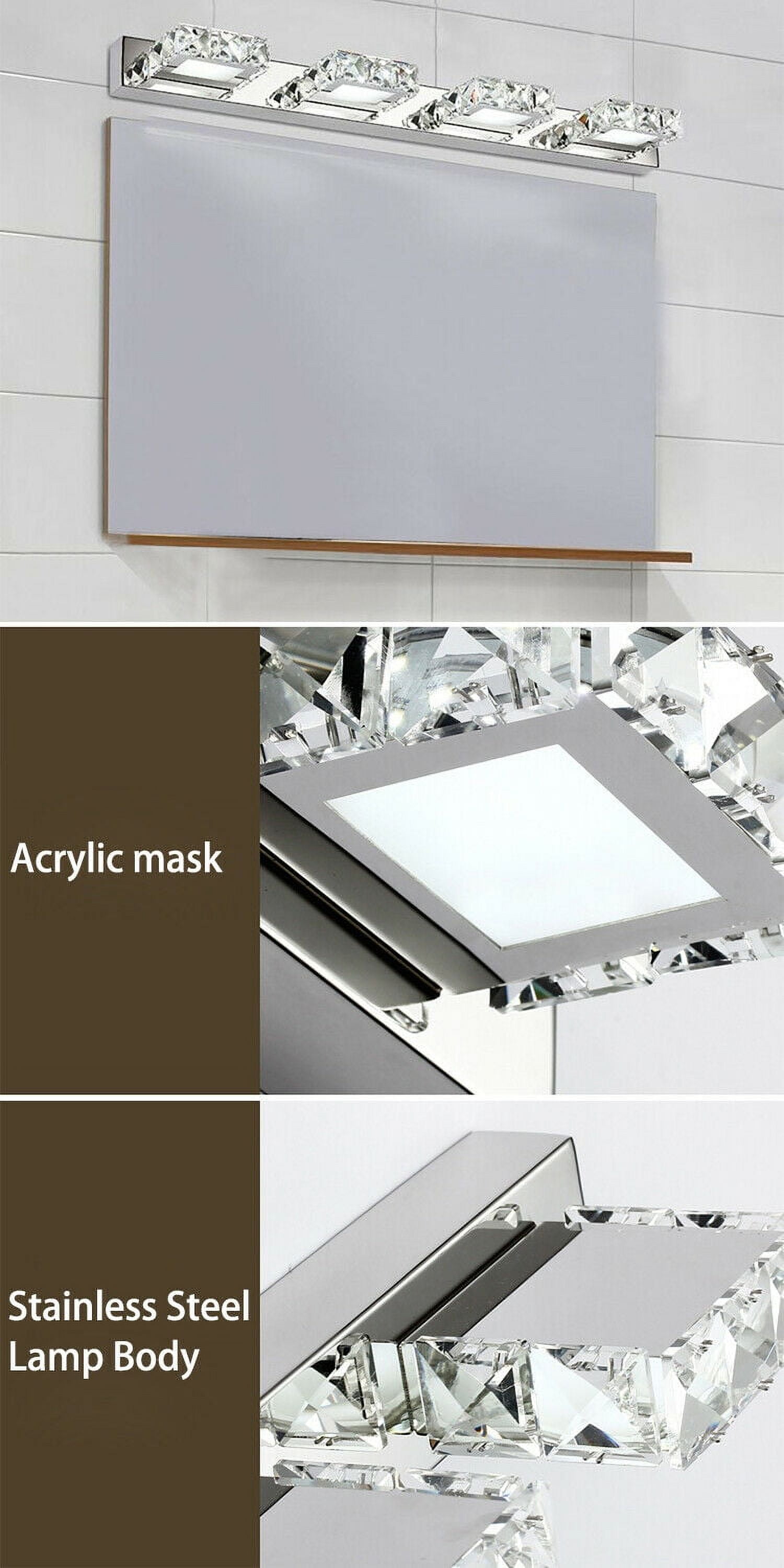 Modern 4 LED Vanity Light Fixture Bathroom Crystal Front Mirror Toilet Wall Lamp for Living Room,Bathroom Mirror