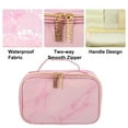 thumbnail image 4 of Unique Bargains Makeup Bag Marble Cosmetic Travel Bag Make Up Brush Organizer Bag Storage for Women Pink 8"x5"x4", 4 of 7