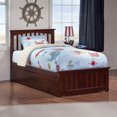 thumbnail image 2 of Mission Twin XL Platform Bed with Matching Footboard & Twin XL Trundle in Walnut, 2 of 14