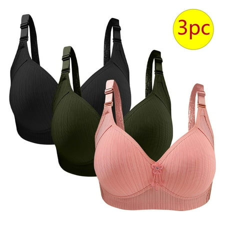 LLYWEY Athletic Bras for Women Clearance Lightweight Bras Women Ladies Convertible Bra Style-1269 Women s Plus Pullover Bra Feature Adult Female Bralette Sports Bras Pinks 44B