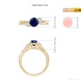 thumbnail image 5 of ANGARA Lab Grown 1 Ct Blue Sapphire & Lab Diamond Twisted Vine Ring for Women in 14K Yellow Gold (Size-6mm) | September Birthstone, Anniversary, Jewelry Gift for Women | Lab-Grown Blue Sapphire Ring, 5 of 8