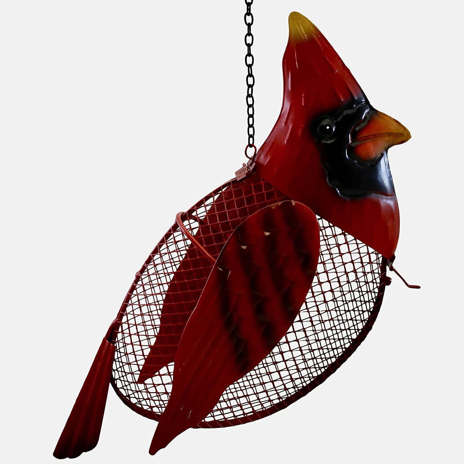 Gift Essentials Mesh Bird Feeder Cardinal Metal Sunflower Seed Feeder, Red