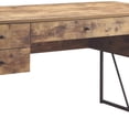 thumbnail image 3 of Benjara Voguish Style Writing Desk With 4 Drawers- Brown, 3 of 6