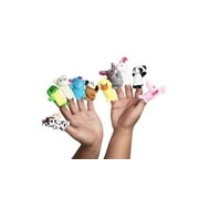 10pc Animal Finger Puppets Soft Plush Animal Finger Puppet Set