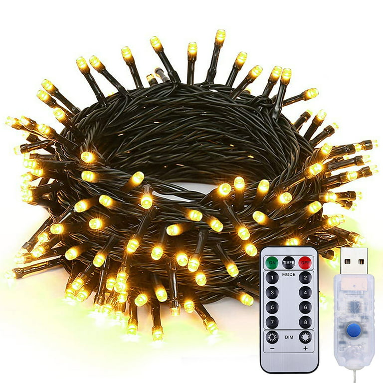 DYstyle String Lights Wire Remote Control USB Operated Timer Fairy Twinkle  LED String Lights Christmas Tree Lights