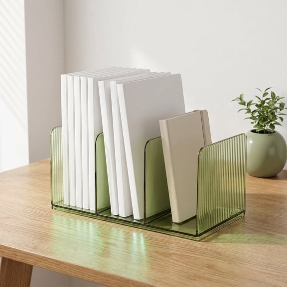 Liujiale Acrylic Desk File Organizer,Office Desktop Binder File Folder Mail Organizer,Handbag Purse Book record Magazine Holder Green