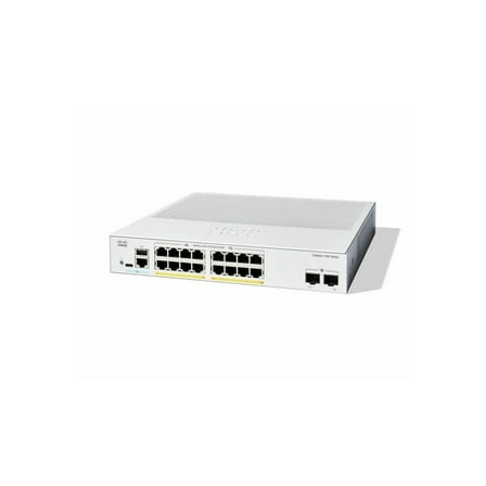 Cisco Catalyst 1300-16P-2G - Switch - L3 - managed - 16 x 10/100/1000 (PoE )   2 x Gigabit SFP - rack-mountable - PoE  (120 W)