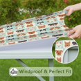 thumbnail image 6 of Lovely Dog Breeds Square Fitted Tablecloth with Elastic Edge,Square Table Cover,Washable Elastic Table Cover for Home Kitchen Party Decor 34"x34", 6 of 6