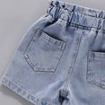 thumbnail image 4 of Girl's Casual Paperbag Waist Belted Denim Shorts with Pockets, 4 of 7