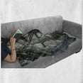 thumbnail image 6 of Ships Wheel Soft Flannel Fleece Throw Blanket, Retro Navigation Equipment Illustration Steering Helm Charts Anchor Chains, Cozy Plush for Indoor and Outdoor Use, 70" x 90", Charcoal, by Ambesonne, 6 of 6