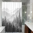 thumbnail image 5 of Moutain Shower Curtain Forest Bathroom Shower Curtain Set Waterproof Fabric Bathroom Set with 12 Hook (72.00" x 72.00", Black), 5 of 5