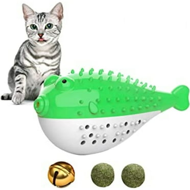 Catnip Fish Toy, Cat Accessories Toothbrush Fishing Toy Fishing Rod for Pet Cats Silicone Molar Bite Cat Grass Cleaning Teeth Eco-Friendly Toy for Cats and Pets
