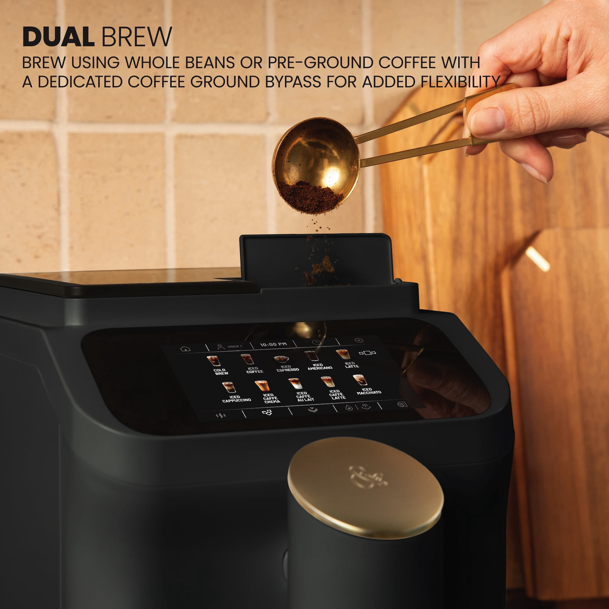 Thyme & Table Fully Automatic Espresso Machine, Slate Grey