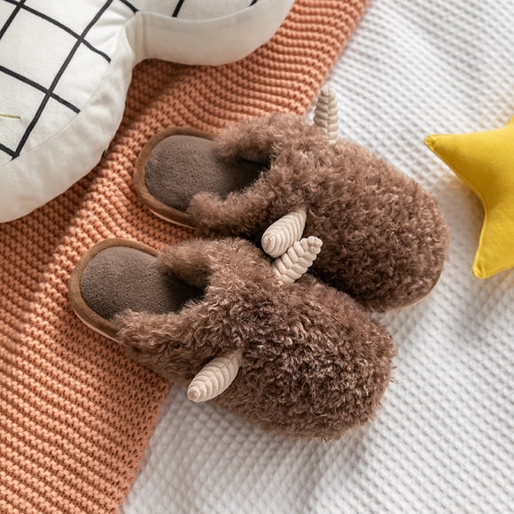 DAMAIE Pantoufle Animale Douillette et Chaude pour Femmes Automne et Hiver Pantoufles en Peluche Femmes Hiver Mignonne Maison Chaude