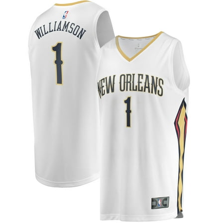 Zion Williamson New Orleans Pelicans Fanatics Branded 2019 NBA Draft First Round Pick Fast Break Replica Jersey White (Best Nba Jerseys 2019)