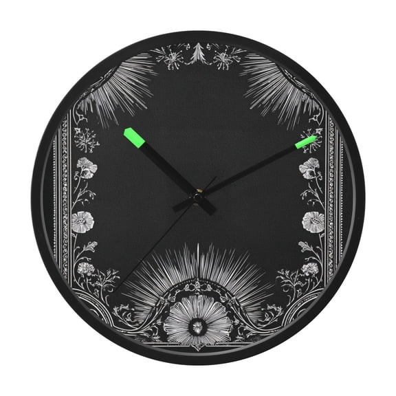 Indoor 12' Voice-Activated Luminous Decoration Wall Clock With LED Night Light Art Nouveau Decorative