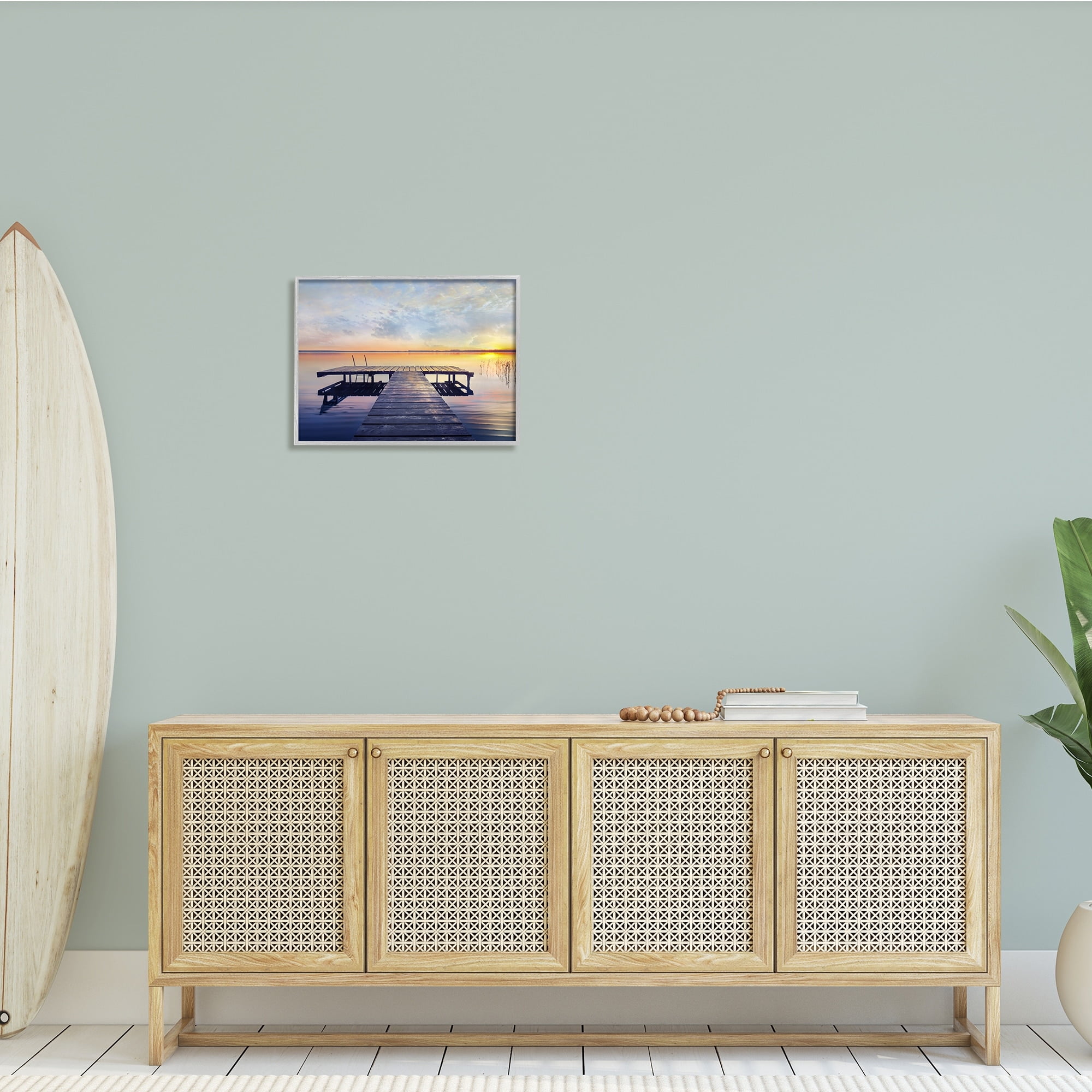 Stupell Indtries Tranquil Lake Dock Sunset Nautical Summer Sanctuary,20 x 16,Design by ​Mike Calascibetta