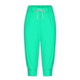 thumbnail image 6 of Capri Pants for Women 2025 High Elastic Waist Drawstring Straight Leg Casual Capris with Pockets Womens Cropped Pants, 6 of 7