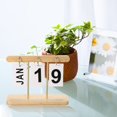 thumbnail image 3 of Vintage Wood Perpetual Calendar, Wooden Flip Calendar Turn Page Month Date Display for Desk Style 1, Brown, 3 of 5