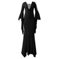 thumbnail image 4 of FYEGRE Gothic Bride For Women Elegant Witch Dress Halloween Party Outfit Lace Gown Black XXXXL, 4 of 5