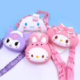 thumbnail image 3 of Bolso de mano de silicona de Hello Kitty para niña, bandolera Kawaii Sanrio, Mini chica, Linda melodía Kuromi, monedero, 3 of 4