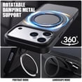 thumbnail image 4 of Magnetic for Apple iPhone 15 Case with Ring Stand, Fits MagSafe Ring, Military-Grade Drop Protection, Build in Kickstand,Slim Matte Finish Shockproof Phone Cover for iPhone 15 6.1'', 4 of 7