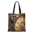 thumbnail image 1 of SIDONKU Canvas Tote Bag Antique Vintage Old Pocket Watch Accessory Aged Ancient Artifact Durable Reusable Shopping Shoulder Grocery Bag, 1 of 1