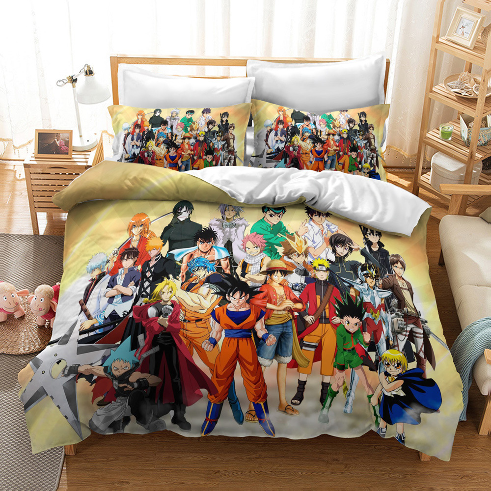 Cartoon beding set Anime Bed Sheets, Dragon Ball 3Piece Bedding Set