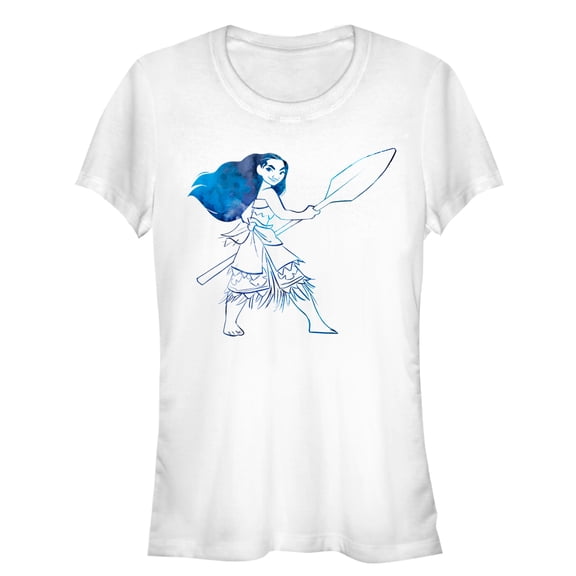 Junior's Moana Watercolor Print Graphic T-Shirt