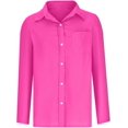 thumbnail image 2 of Generic Chemises à Boutons pour Femmes en Coton Rayé Chemise Décontractée Manches Longues Col Bureau Blouses Tops, 2 of 4