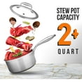 thumbnail image 3 of NutriChef 2 Quart Stainless Steel Sauce Cooking Pot with Glass Lid & Handle, 3 of 8