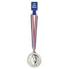 Beistle 54615 Silver Medal With Ribbon44; Pack Of 12