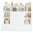 thumbnail image 4 of Homfa 10 Cubes Kids Toy Storage Organizer, 4 Drawers Kids Bookcase and Bookshelf with Doors & Adjustable Shelves for Playroom Kids Room, White, 4 of 8