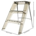 thumbnail image 3 of ToppiJoy 3 Step Folding Step Stool, Acrylic Folding Step Stool, 3-in-1 Design for Ladder Stool & Storage Rack for Adults, 220.46lbs Load (Clear Coffee Color), 3 of 9