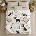 thumbnail image 4 of Boston Terrier Dogs Pink Roses Watercolor Illustration, Cozy Pet Portrait Pattern, Warm Flannel Blanket for Living Room and Bedroom, Dog Lovers Pet Adoption Gift, Pet Lover Home Decor, 4 of 7