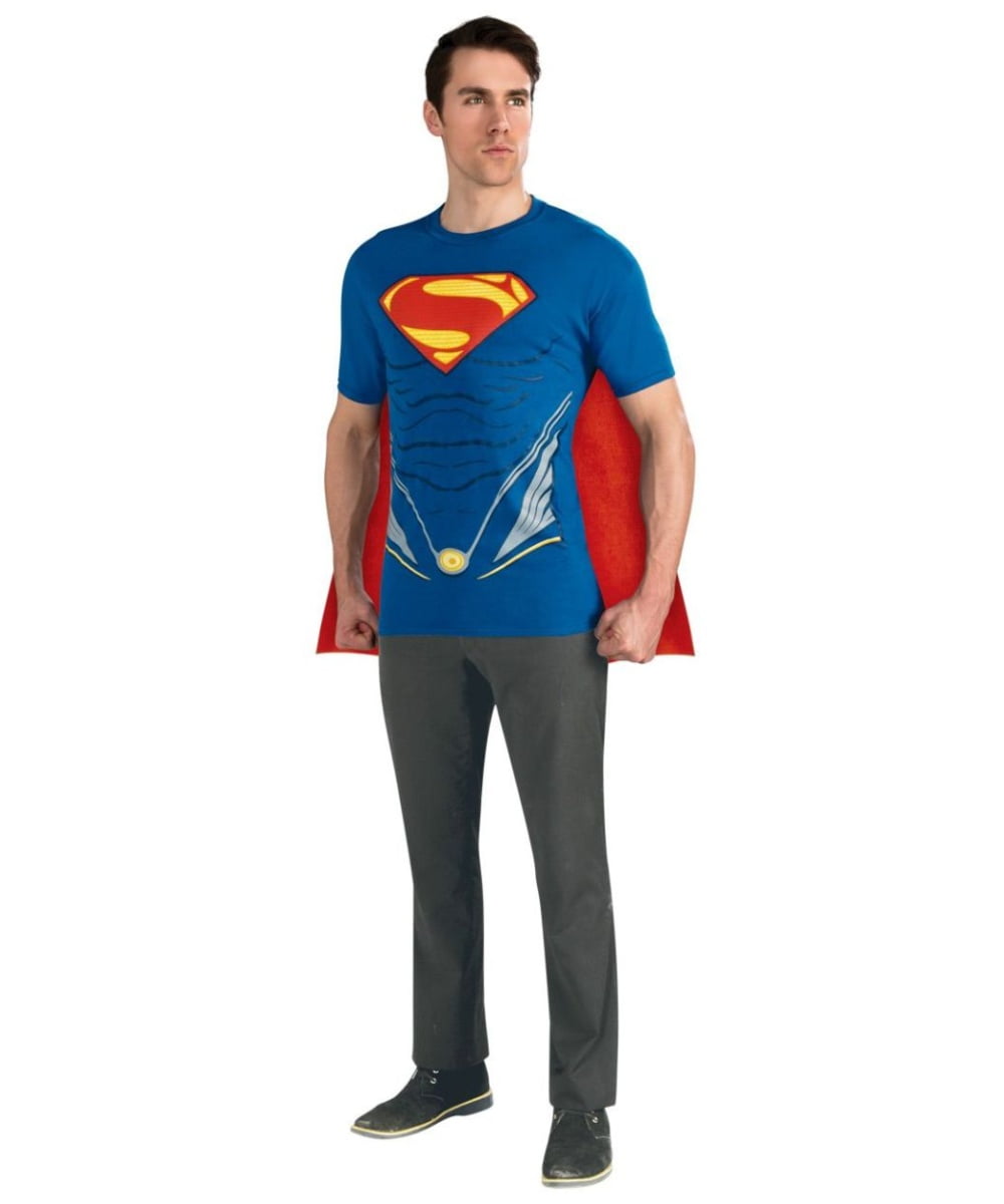 i går afgår scene Rubies Costume Co Adult Mens Man of Steel Superman Superhero T-Shirt  Costume Top X-Large XL 44-46 - Walmart.com