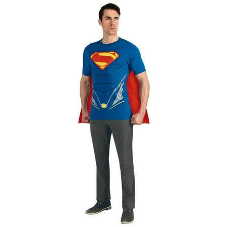 Adult Mens Man of Steel Superman Superhero T-Shirt Costume