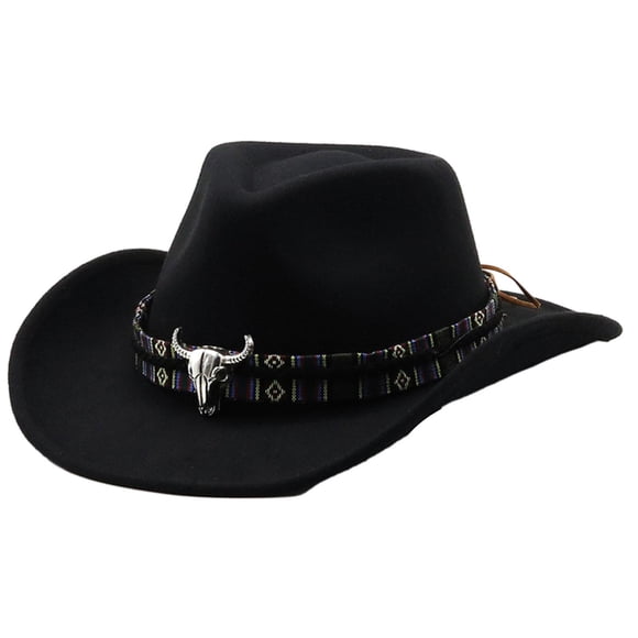 Sombrero de vaquero Fernando para mujer Sombrero de verano al aire libre ligero con protección solar Negro