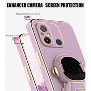 Compatible with Xiaomi Redmi 12C Case for Women Men, Ultra Soft Xiaomi Redmi 12C Phone Case with Stand Silicone TPU Plating Cute Astronaut Pattern Cases Cover (Green)
