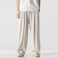 thumbnail image 4 of Mens Casual Baggy Pants Elastic Waist Loose Soft Trousers Solid Color Straight, 4 of 11