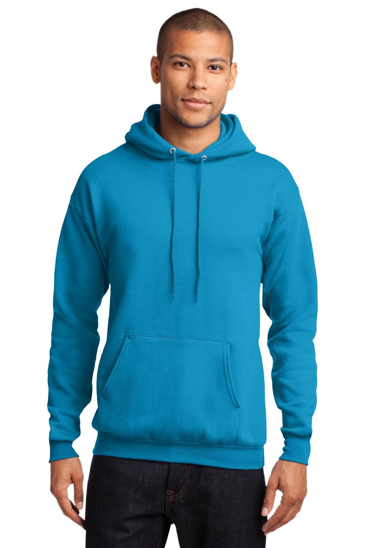 Port & Company Core Fleece Pullover Hooded Sweatshirt-XL (Neon Blue ...